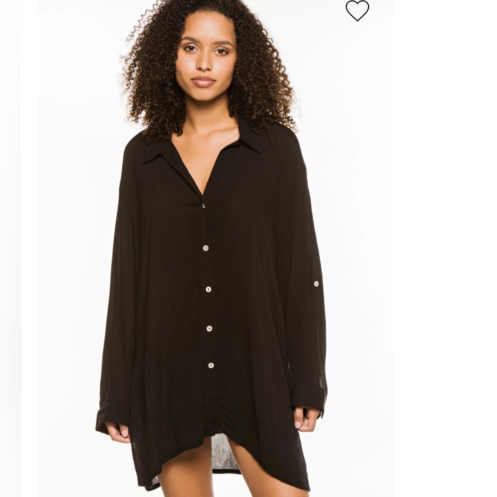 Elan Button Down Shirt Dress/ Coverup - Size Small
